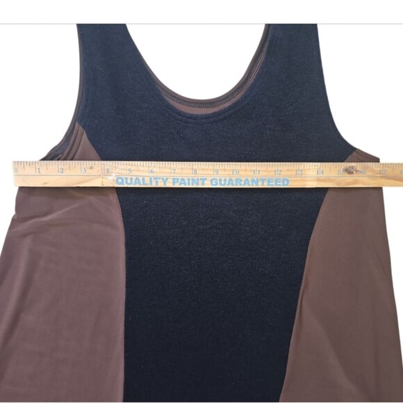 Sympli Two-Tone Asymmetrical Tank Top Sz 8 Black Brown Artsy Layering Lagenlook - Picture 11 of 14